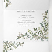 ユーカリファンシープタスの葉を愛しているもの結婚はない 三つ折り招待状 (内部中)