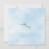 ユーカリフレーム ソフトブルー 水彩 結婚式 セーブザデート (裏面)