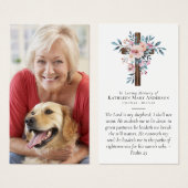 ユーカリフローラクロスフォトメモリアル祈りの言葉カード (正面&裏面)