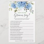 ユーカリフローラゲームの上または下ブライダルシャワー (裏面)