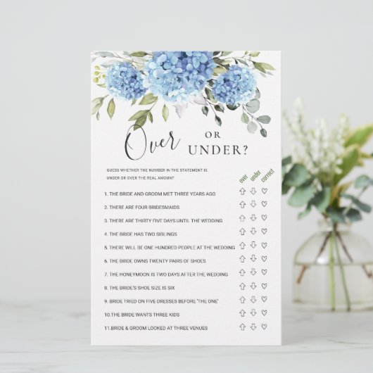 ユーカリフローラゲームの上または下ブライダルシャワー (スタンド正面)