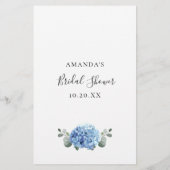 ユーカリフローラゲームの上または下ブライダルシャワー (裏面)