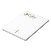 ユーカリフローラセージ緑モノグラムスクリプト名 ノートパッド (回転)