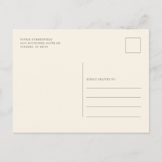 ユーカリフローラヒマワリブライダルシャワー インビテーションポストカード (裏面)