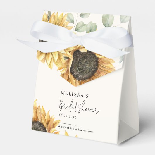 ユーカリフローラヒマワリブライダルシャワー フェイバーボックス (正面サイド)