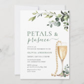 ユーカリフローラブライダルシャワー花びら&プロセッコ 招待状 (正面)