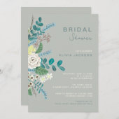 ユーカリフローラボホグリーンリーブライダルシャワー 招待状 (正面/裏面)