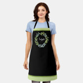 ユーカリフローラリースオンブラック エプロン (着用した状態)