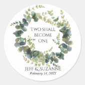 ユーカリフローラリース2は1つにな結婚る ラウンドシール (正面)