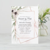 ユーカリフローラ幾何ブライダルシャワーバイメール 招待状 (スタンド正面)