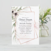 ユーカリフローラ幾何学仮想ベビーシャワー 招待状 (スタンド正面)