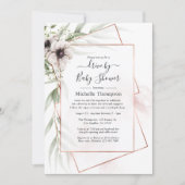 ユーカリフローラ幾何学的なシャワー駆動 招待状 (正面)