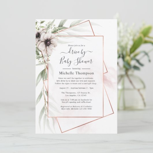 ユーカリフローラ幾何学的なシャワー駆動 招待状 (スタンド正面)