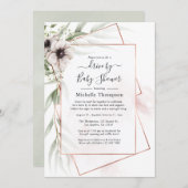 ユーカリフローラ幾何学的なシャワー駆動 招待状 (正面/裏面)