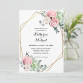 ユーカリフローラ幾何学結婚式招待状 招待状 (スタンド正面)