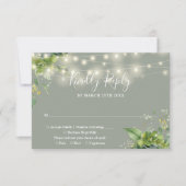 ユーカリフローラ文字列ライトセージグリーン結婚ズ 出欠カード (正面)
