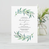 ユーカリフローラ水彩結婚式招待状 招待状 (スタンド正面)