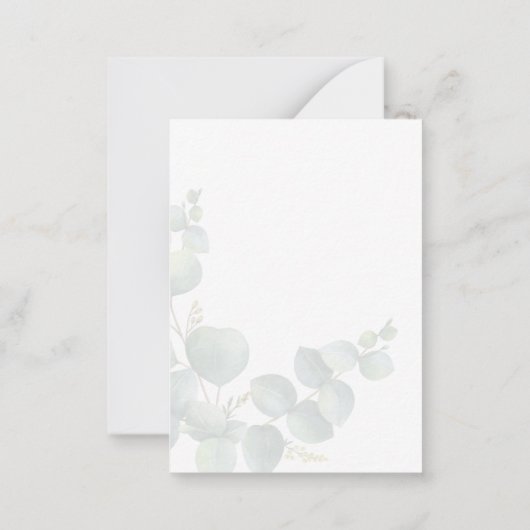 ユーカリフローラ結婚式の日付を保存 ノートカード (裏面)