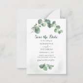 ユーカリフローラ結婚式の日付を保存 ノートカード (正面)