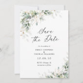 ユーカリフローラ結婚式の日付カードを保存 セーブザデート (正面)