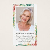 ユーカリフローラ葬儀記念祈りの言葉カード (正面)