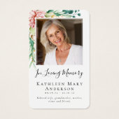 ユーカリフローラ葬儀記念祈りの言葉カード (正面)