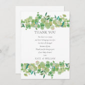 ユーカリフローラ赤ちゃんシャワーありがとう詩 サンキューカード (正面/裏面)