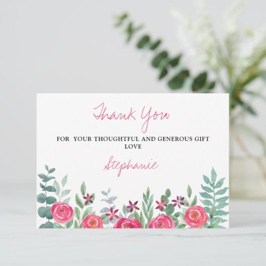 ユーカリフローラ赤ちゃんシャワーありがとう サンキューカード (スタンド正面)