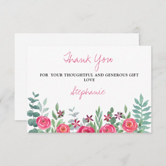 ユーカリフローラ赤ちゃんシャワーありがとう サンキューカード (正面/裏面)