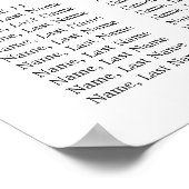 ユーカリフローラ15台結婚のシーティングチャート ポスター (角)