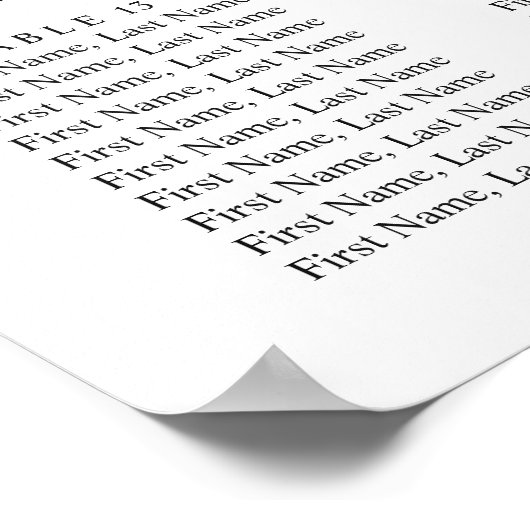 ユーカリフローラ16台結婚のシーティングチャート ポスター (角)