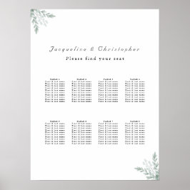 ユーカリフローラ8結婚表の座席表 ポスター