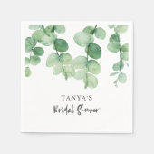 ユーカリブライダルシャワーエレガントカスタム スタンダードカクテルナプキン (正面)