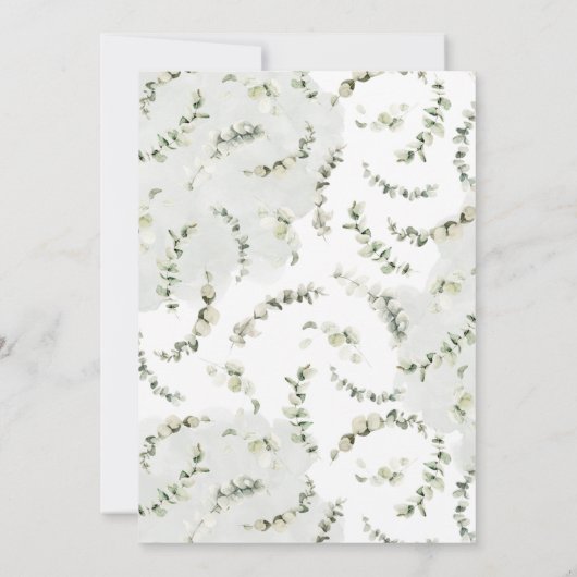 ユーカリブライダルシャワーグリーンリー招待状 招待状 (裏面)