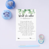 ユーカリブライダルシャワーゲーム彼女はむしろ チラシ (シングル)