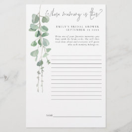 ユーカリブライダルシャワーゲーム 便箋