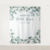 ユーカリブライダルシャワーシックフォトブースバックドロップ タペストリー (正面)