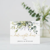 ユーカリブライダルシャワーデイトナイトアイディアカード ポストカード (スタンド正面)