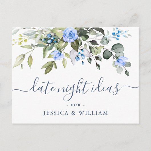 ユーカリブライダルシャワーデイトナイトアイディアカード ポストカード (正面)