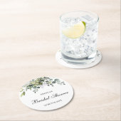 ユーカリブライダルシャワーラウンド紙コースター ラウンドペーパーコースター (インサイチュ)