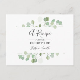 ユーカリブライダルシャワーレシピカードグリーナリーボホ ポストカード