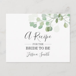 ユーカリブライダルシャワーレシピカードグリーナリーボホ ポストカード