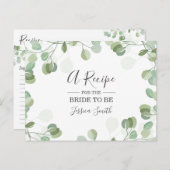 ユーカリブライダルシャワーレシピカードグリーナリーボホ ポストカード (正面/裏面)