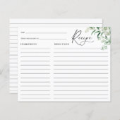 ユーカリブライダルシャワーレシピカード (正面/裏面)