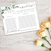 ユーカリブライダルシャワーレシピカード