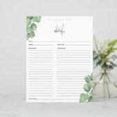 ユーカリブライダルシャワーレシピカード (スタンド正面)