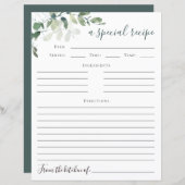 ユーカリブライダルシャワーレシピカード (正面/裏面)