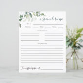 ユーカリブライダルシャワーレシピカード (スタンド正面)