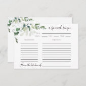 ユーカリブライダルシャワーレシピカード エンクロージャーカード (正面/裏面)