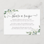 ユーカリブライダルシャワーレシピカード エンクロージャーカード (裏面)